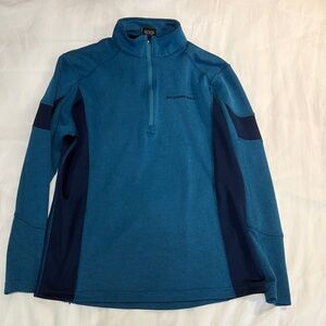 Outfitter Trading Sweatshirt Womens Medium Blue Pullover Quarter Zip Mock Neck
